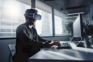 Exemplo de aplicação de realidade virtual em profissões inovadoras e imersivas.