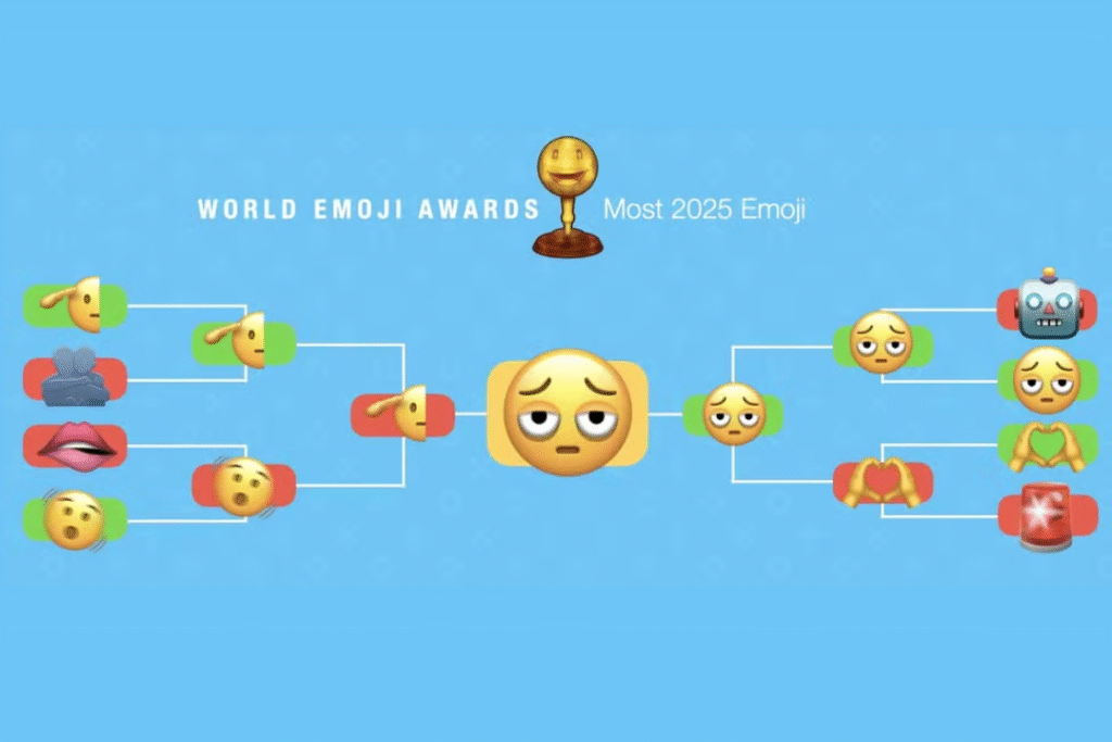 emoji com olheiras refletindo o cansaço de 2025